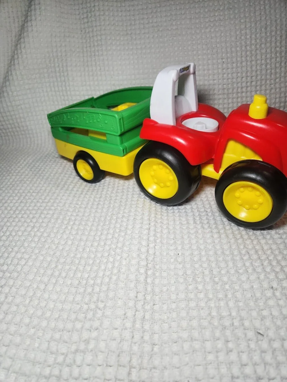 Kids Little People Toy Tractor with Green Trailer - Working 2013